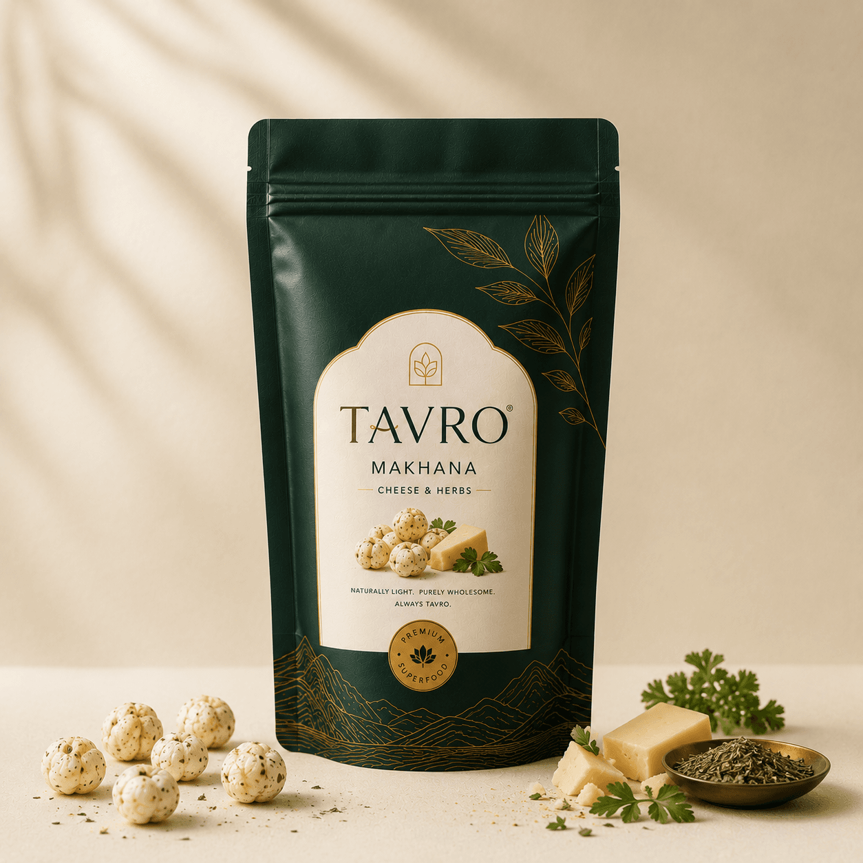 Cheese & Herbs Makhana packaging